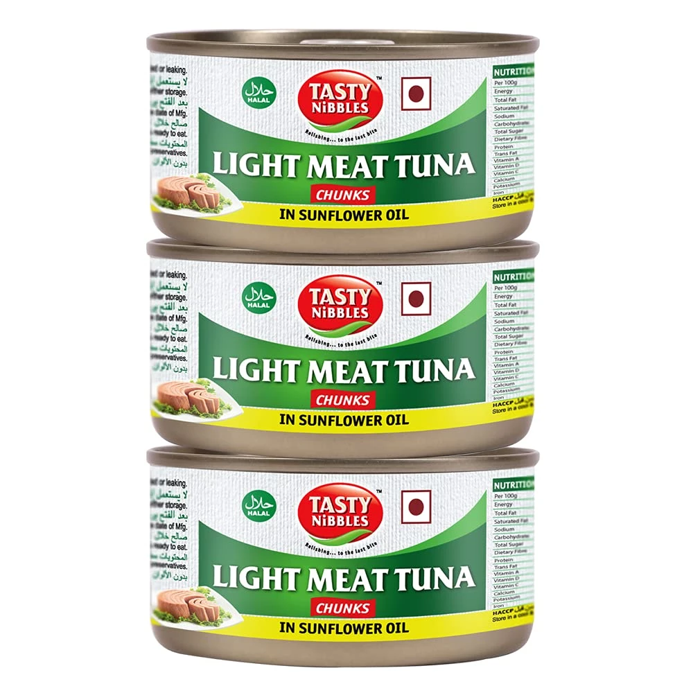 Tasty Nibbles Light Meat Tuna Chunks in Sunflower Oil, 555 g-1.webp